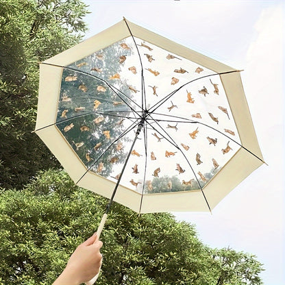 Charming Cat & Dog Design Umbrella – Durable, Waterproof, and Stylish