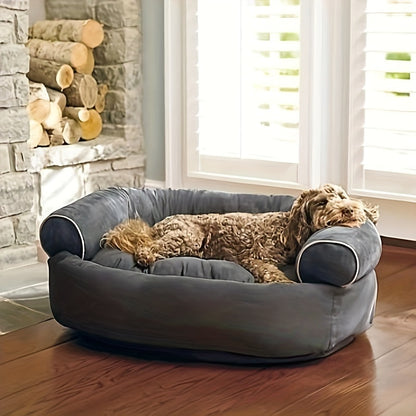 Luxury Suede Dog Sofa Bed – Cozy, Skin-Friendly Pet Lounger with Washable Combed Cotton Filling