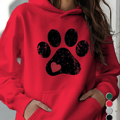 Cozy Women's Love Paw Hoodie – Soft and Comfortable Fleece Jacket for Casual Wear