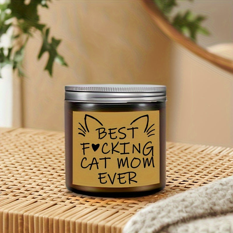 Best Cat Mom Ever – Lavender Scented Candle in Glass Jar