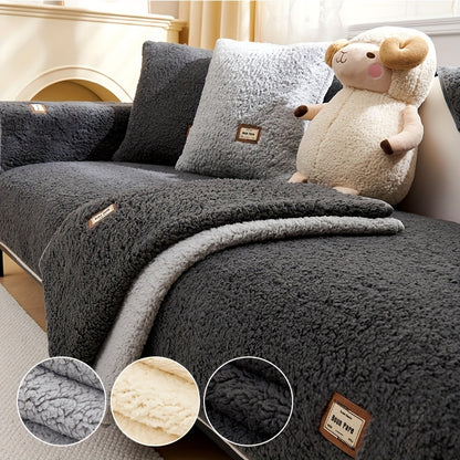 Thickened Plush Sherpa Sofa Cushion – Dog-Friendly Sofa Cover for Ultimate Comfort