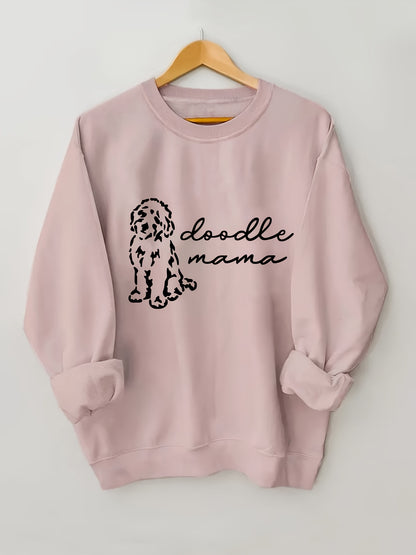 Women's Casual "Doodle Mama" Crew Neck Sweatshirt – Cozy All-Season Comfort