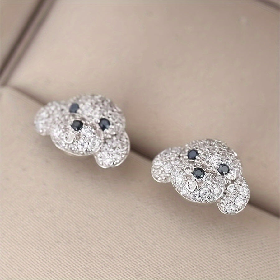 1 Pair of Cute Three-Dimensional Dog Head Earrings – Exquisite Fashion Statement