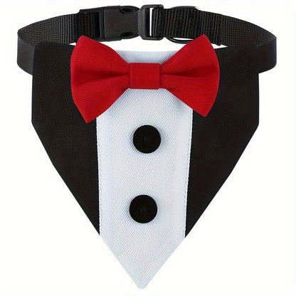 Dog Tuxedo Suit with Wedding Bandana Collar & Bow Tie