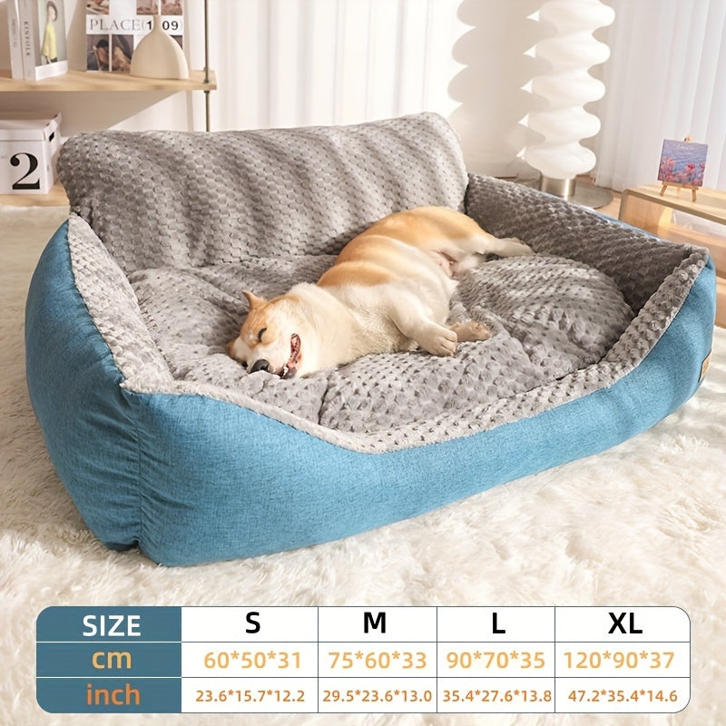 Luxury Geometric Dog Sofa Bed – High Back Design Pet Couch for All Seasons