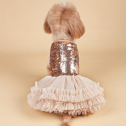 Pet Princess Tutu Dress with Sequin Embellishments