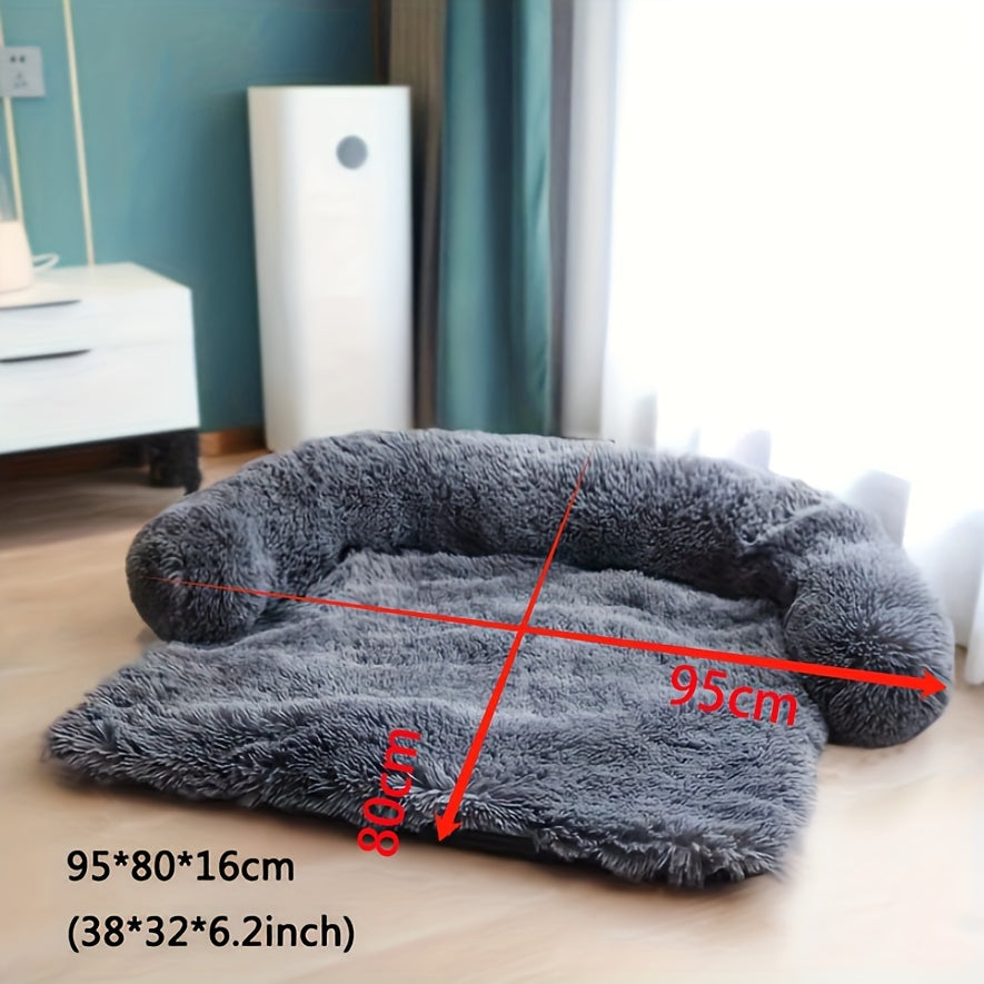 Plush Dog Bed - Soft Dog Cushion with Removable Washable Cover