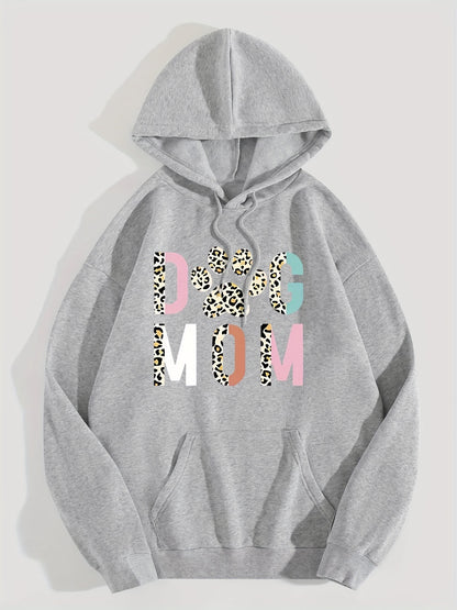 Stylish Dog Mom Print Hoodie - Perfect for Everyday Comfort and Style