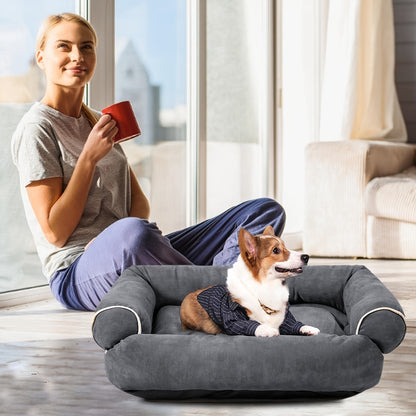 Luxury Suede Dog Sofa Bed – Cozy, Skin-Friendly Pet Lounger with Washable Combed Cotton Filling