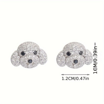 1 Pair of Cute Three-Dimensional Dog Head Earrings – Exquisite Fashion Statement