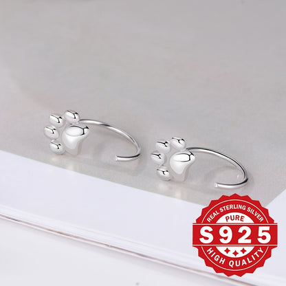 925 Sterling Silver Cute Pet Paw Prints Stud Earrings – Simply Stylish & Delightfully Charming