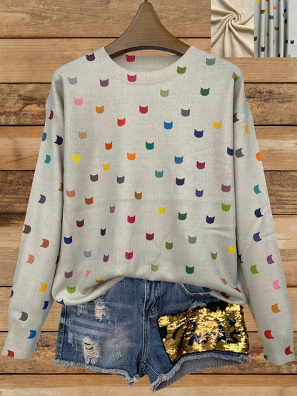 Colorblock Paw Print Crew Neck T-Shirt – Casual Short Sleeve Top for Spring & Summer