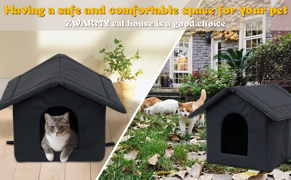 All-Weather Waterproof Cat Shelter – Insulated & Cozy Outdoor Bed for Stray Cats