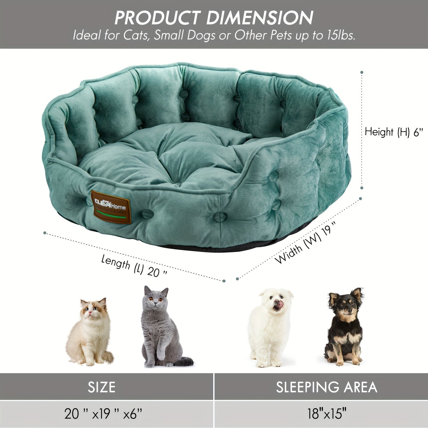 ClevaHome Round Cat Bed – Cozy Comfort for Small Pets