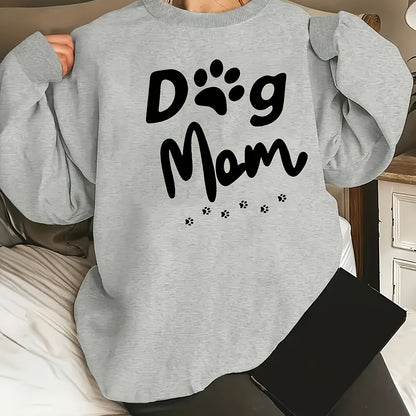 Cozy "Dog Mom" Women's Crew Neck Sweatshirt