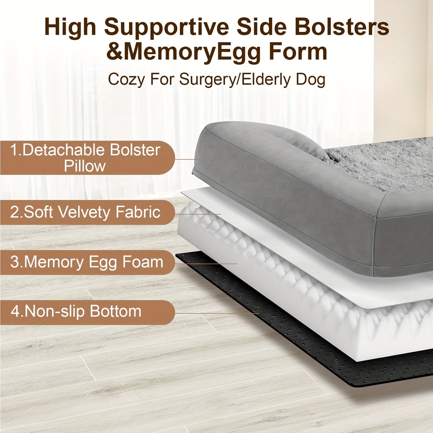 Gimars Orthopedic Thicken Egg Foam Dog Bed – Ultimate Comfort for Dogs of All Sizes