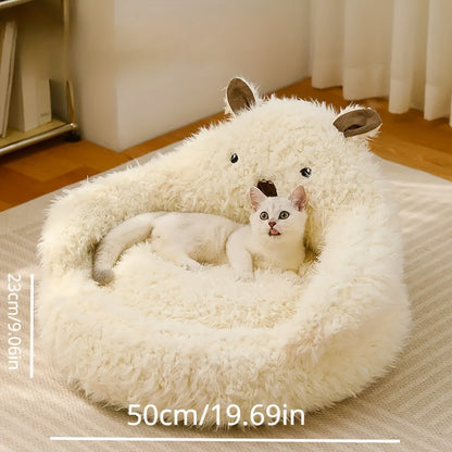 Alpaca-Shaped Winter Pet Nest – Cozy Comfort for Cats & Small Dogs