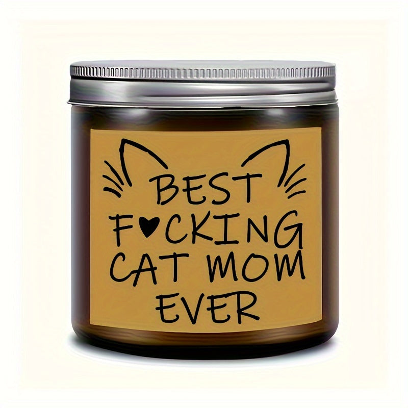 Best Cat Mom Ever – Lavender Scented Candle in Glass Jar